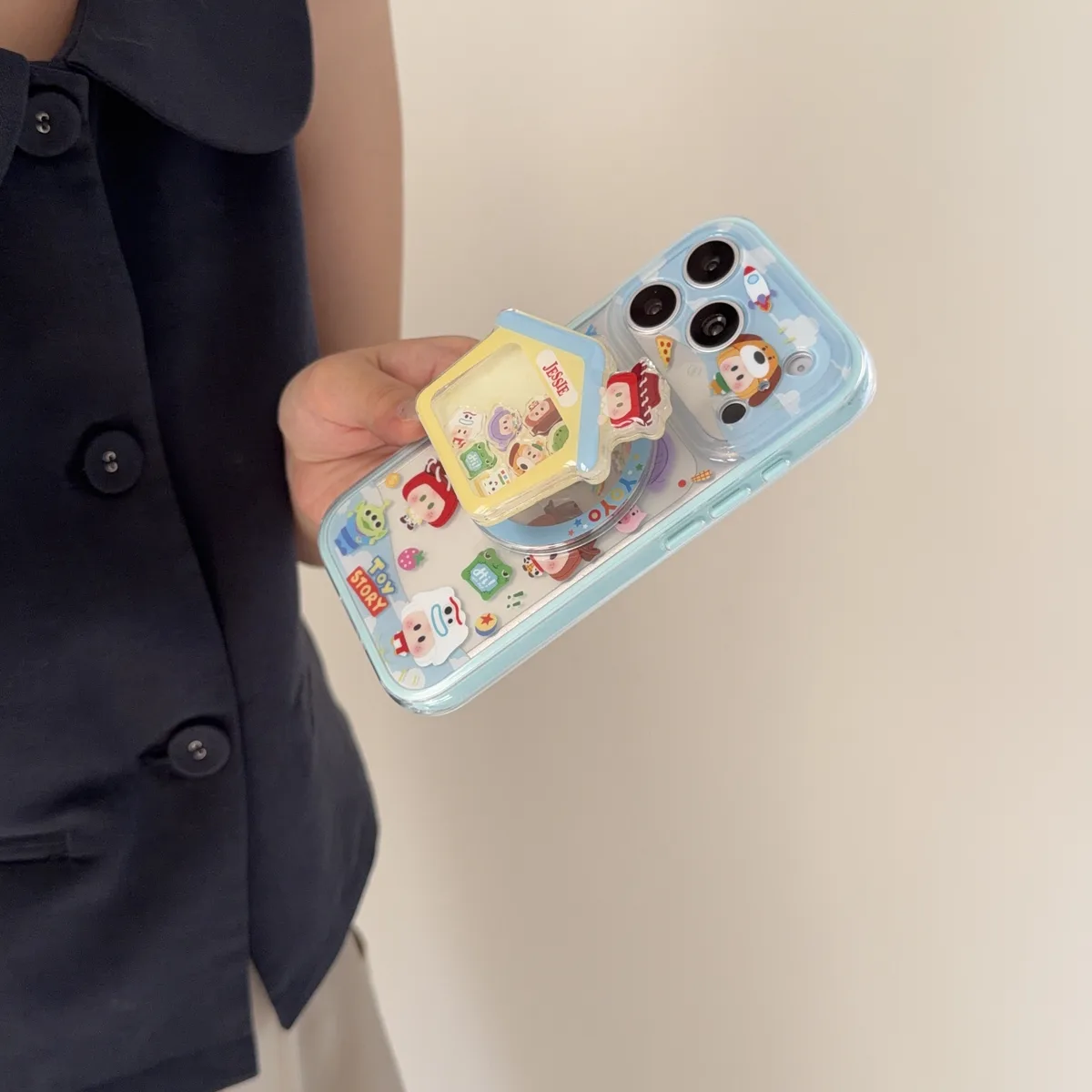 Toy Story Kawaii Bubble Phone Case with Jessie House Charm & Beaded Strap for iPhone 17 16 15 Pro Max — MagSafe