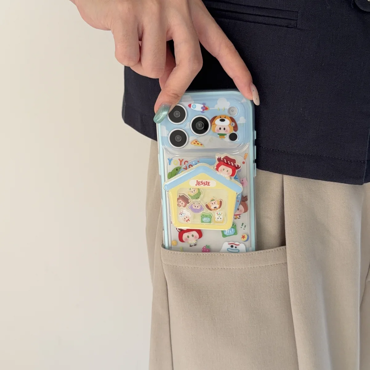 Toy Story Kawaii Bubble Phone Case with Jessie House Charm & Beaded Strap for iPhone 17 16 15 Pro Max — MagSafe