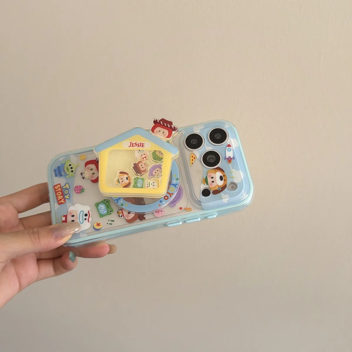 Toy Story Kawaii Bubble Phone Case with Jessie House Charm & Beaded Strap for iPhone 17 16 15 Pro Max — MagSafe