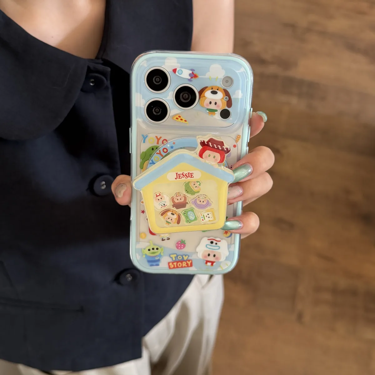 Toy Story Kawaii Bubble Phone Case with Jessie House Charm & Beaded Strap for iPhone 17 16 15 Pro Max — MagSafe