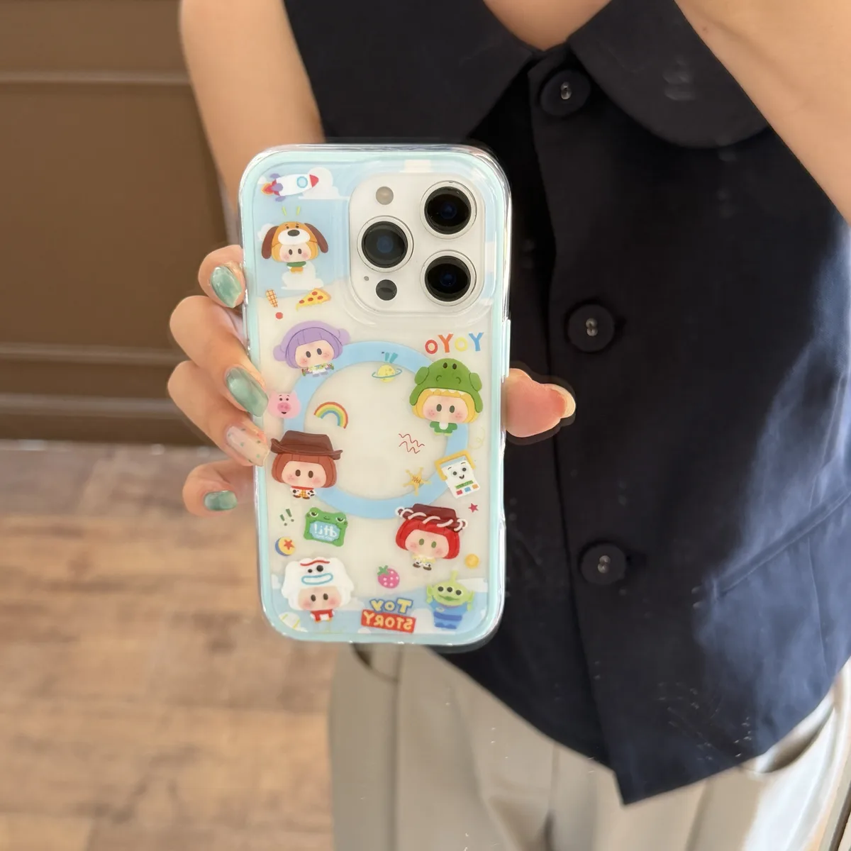 Toy Story Kawaii Bubble Phone Case with Jessie House Charm & Beaded Strap for iPhone 17 16 15 Pro Max — MagSafe