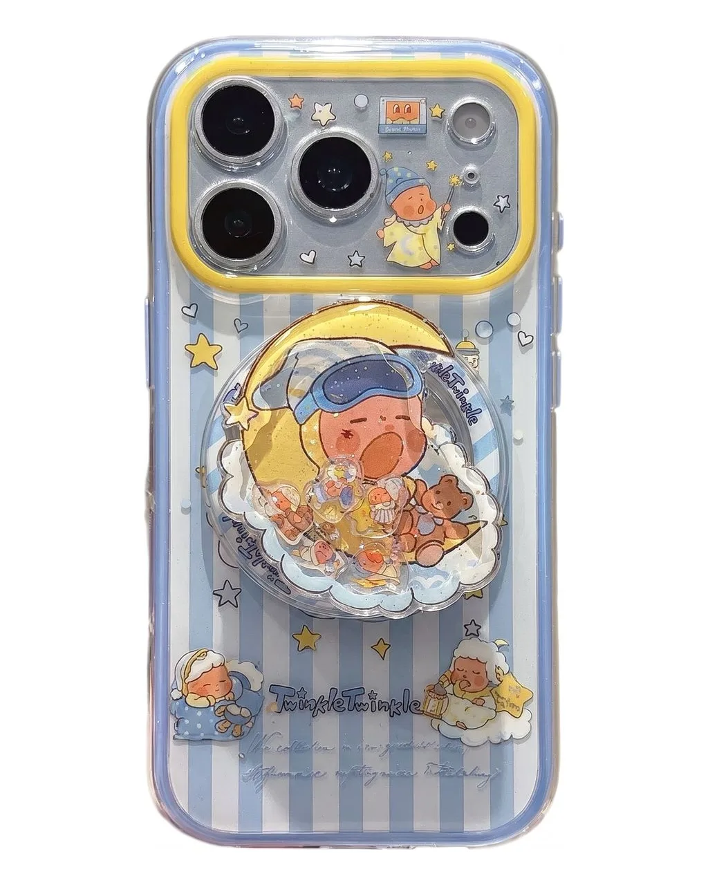 Y2K Kawaii Dreamy Moon Baby Phone Charm Case for iPhone 17 16 15 14 13 Pro Max